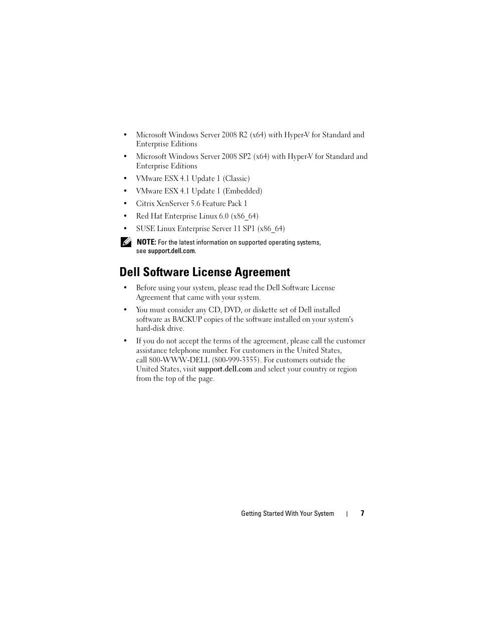 Dell software license agreement | Dell PowerEdge R210 II User Manual | Page 9 / 124