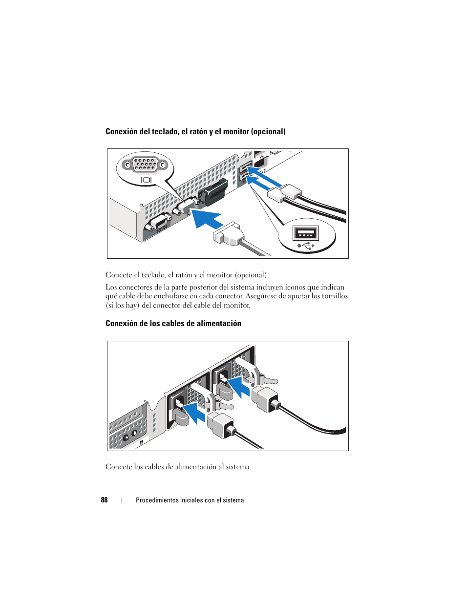 Conexión de los cables de alimentación | Dell PowerVault NX300 User Manual | Page 90 / 124