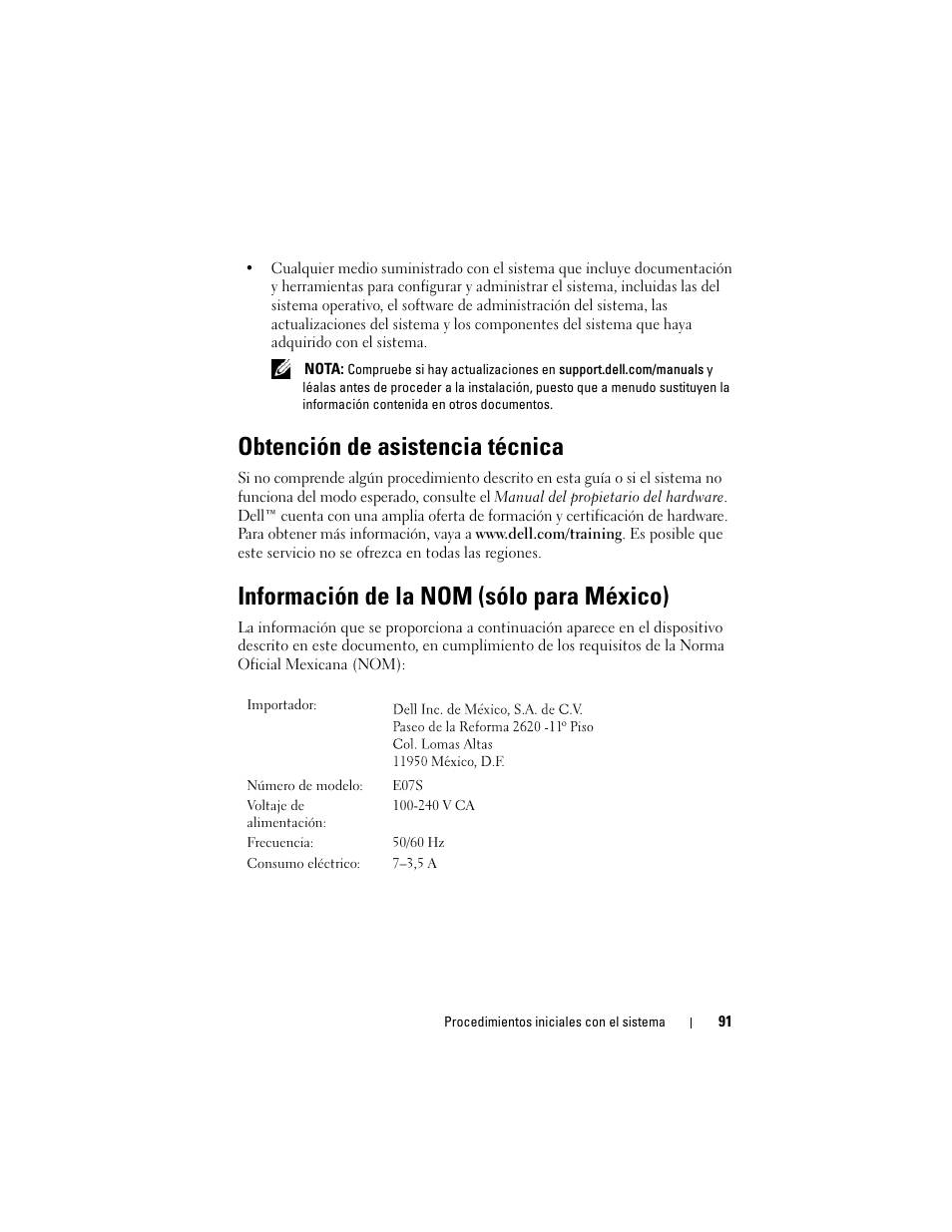 Obtención de asistencia técnica, Información de la nom (sólo para méxico) | Dell PowerVault NX300 User Manual | Page 93 / 124