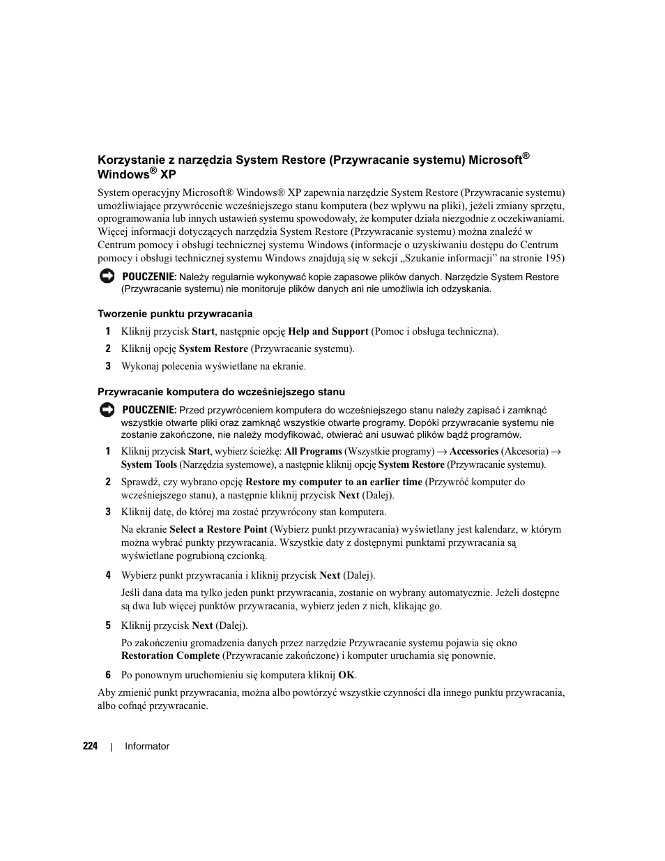 Windows | Dell Precision 490 Desktop User Manual | Page 224 / 380