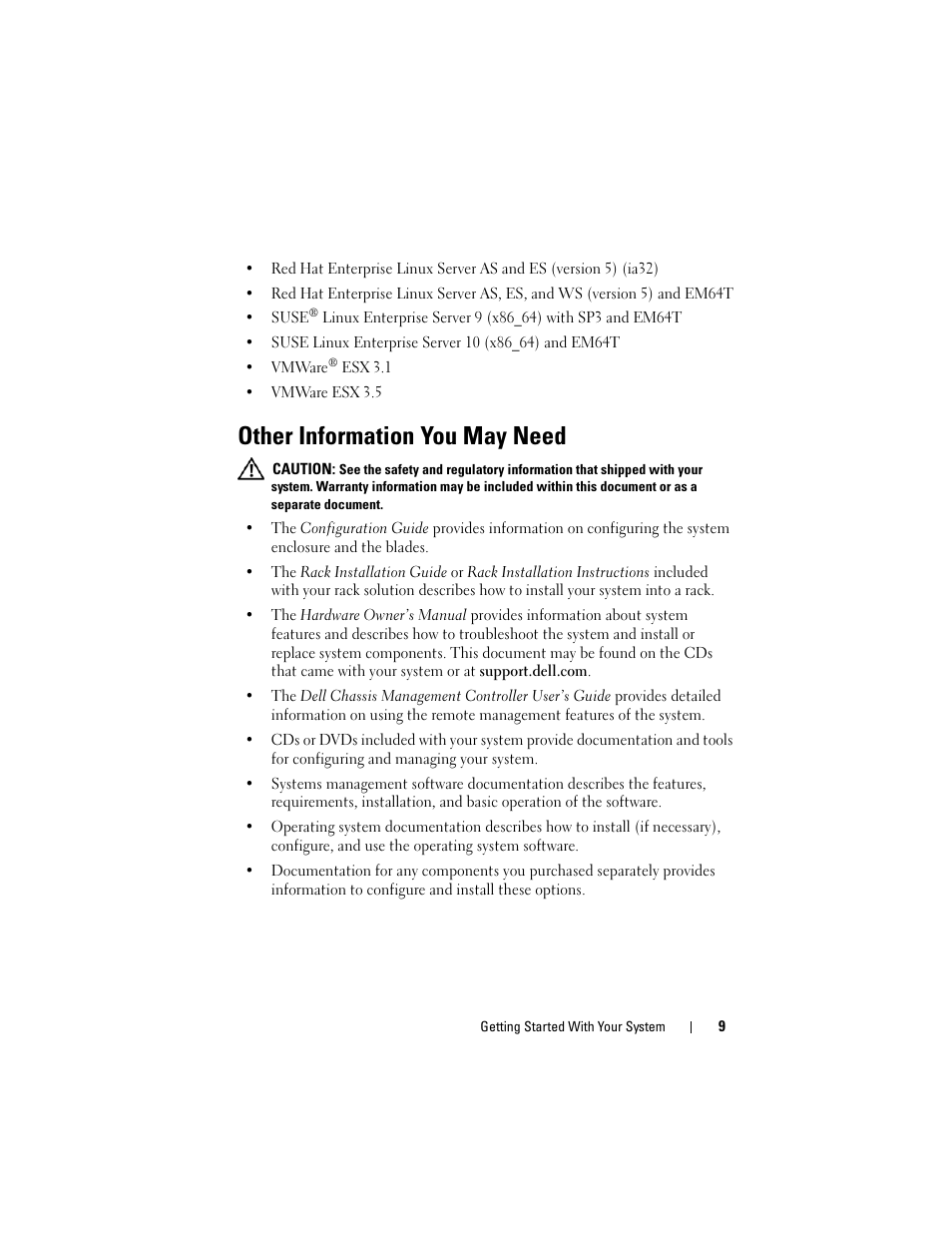 Other information you may need | Dell PowerEdge M605 User Manual | Page 11 / 201