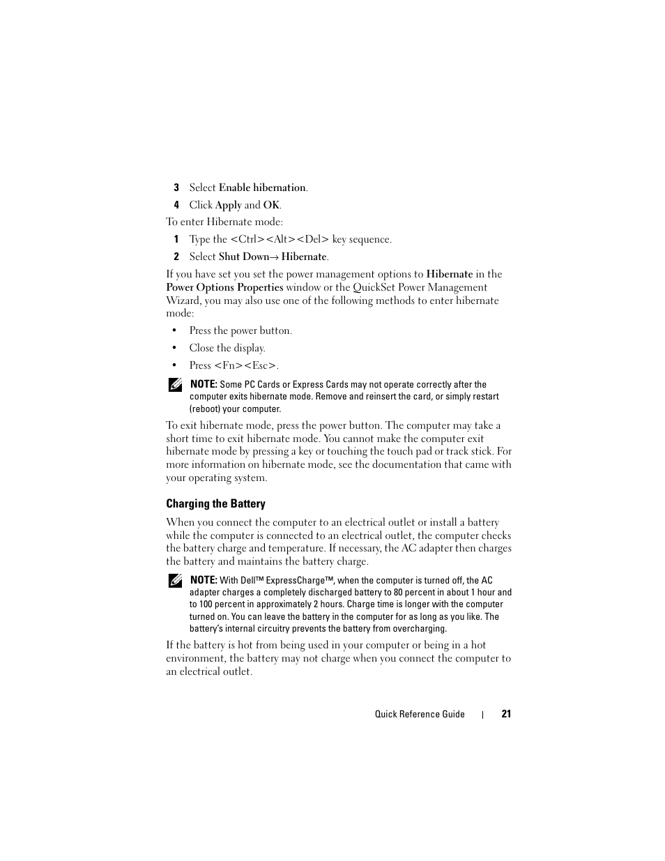 Charging the battery | Dell Latitude XT User Manual | Page 21 / 200