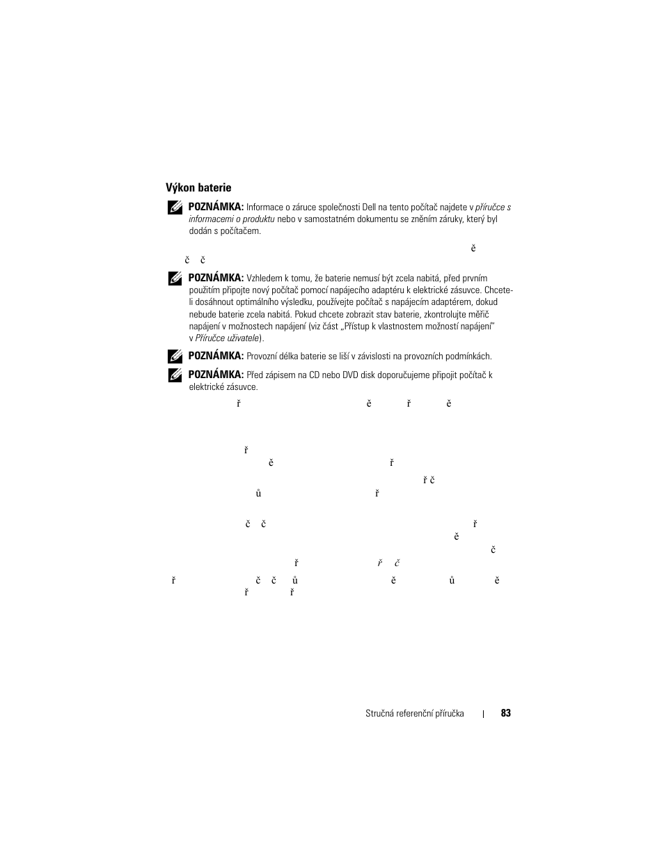 Výkon baterie | Dell Latitude XT User Manual | Page 83 / 200