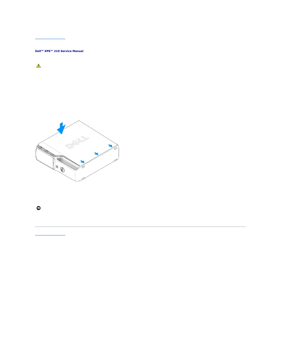 Replacing the computer cover | Dell XPS 210 User Manual | Page 7 / 52