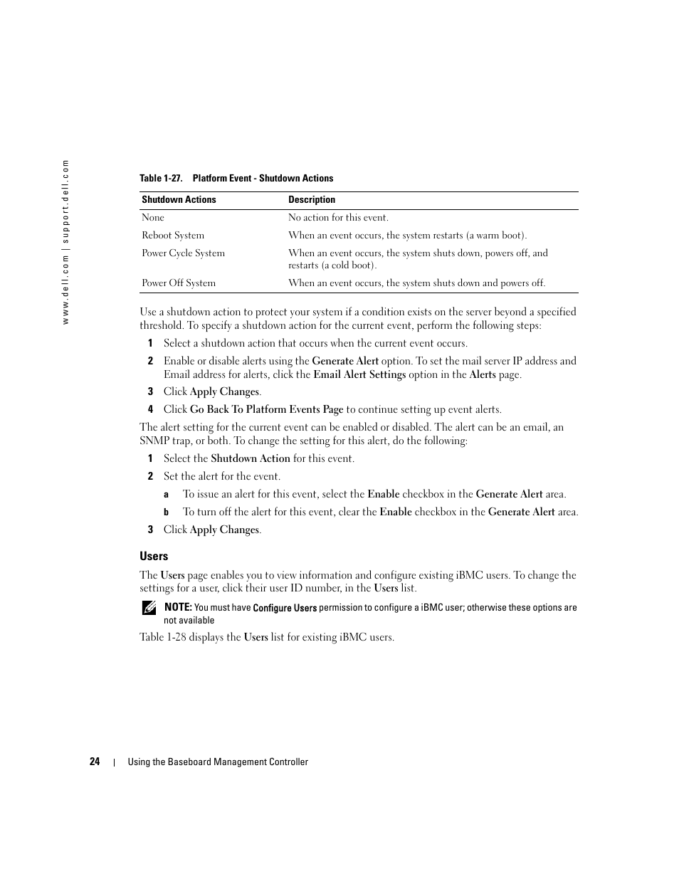 Users | Dell PowerEdge C1100 User Manual | Page 24 / 32