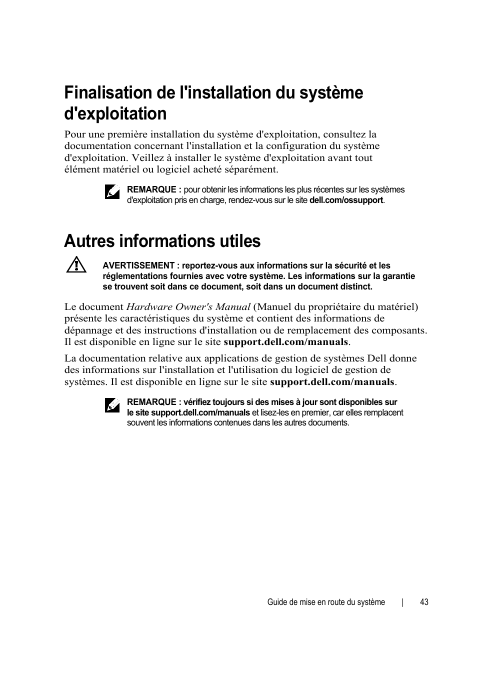 Autres informations utiles | Dell PowerEdge C6220 User Manual | Page 45 / 168