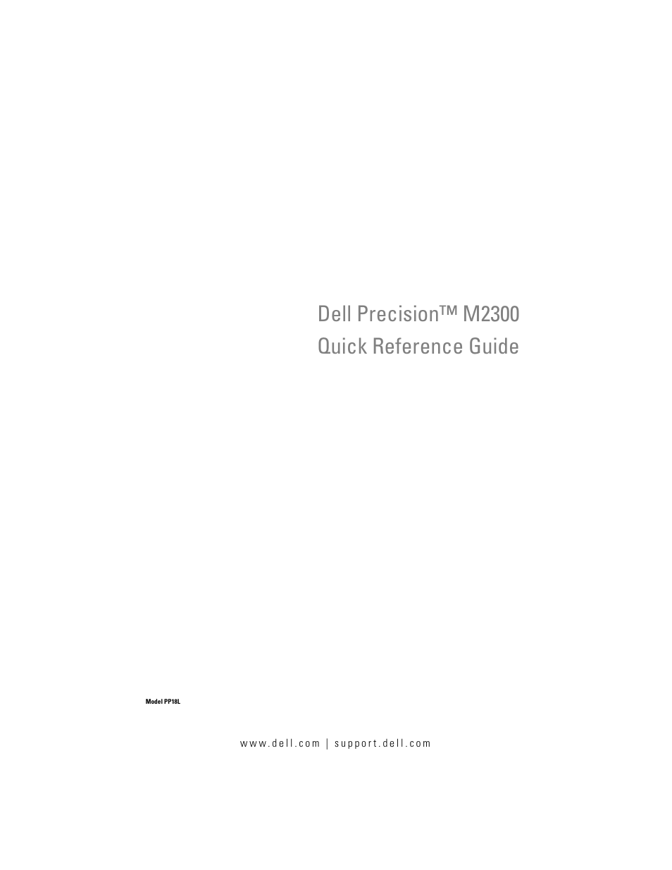 Dell Precision M2300 User Manual | 148 pages