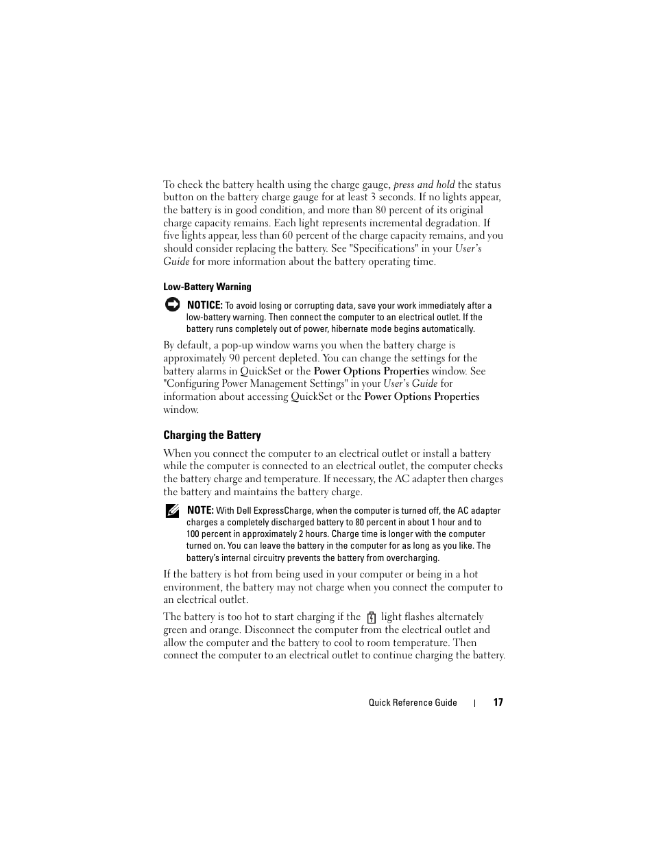 Charging the battery | Dell Precision M2300 User Manual | Page 17 / 148