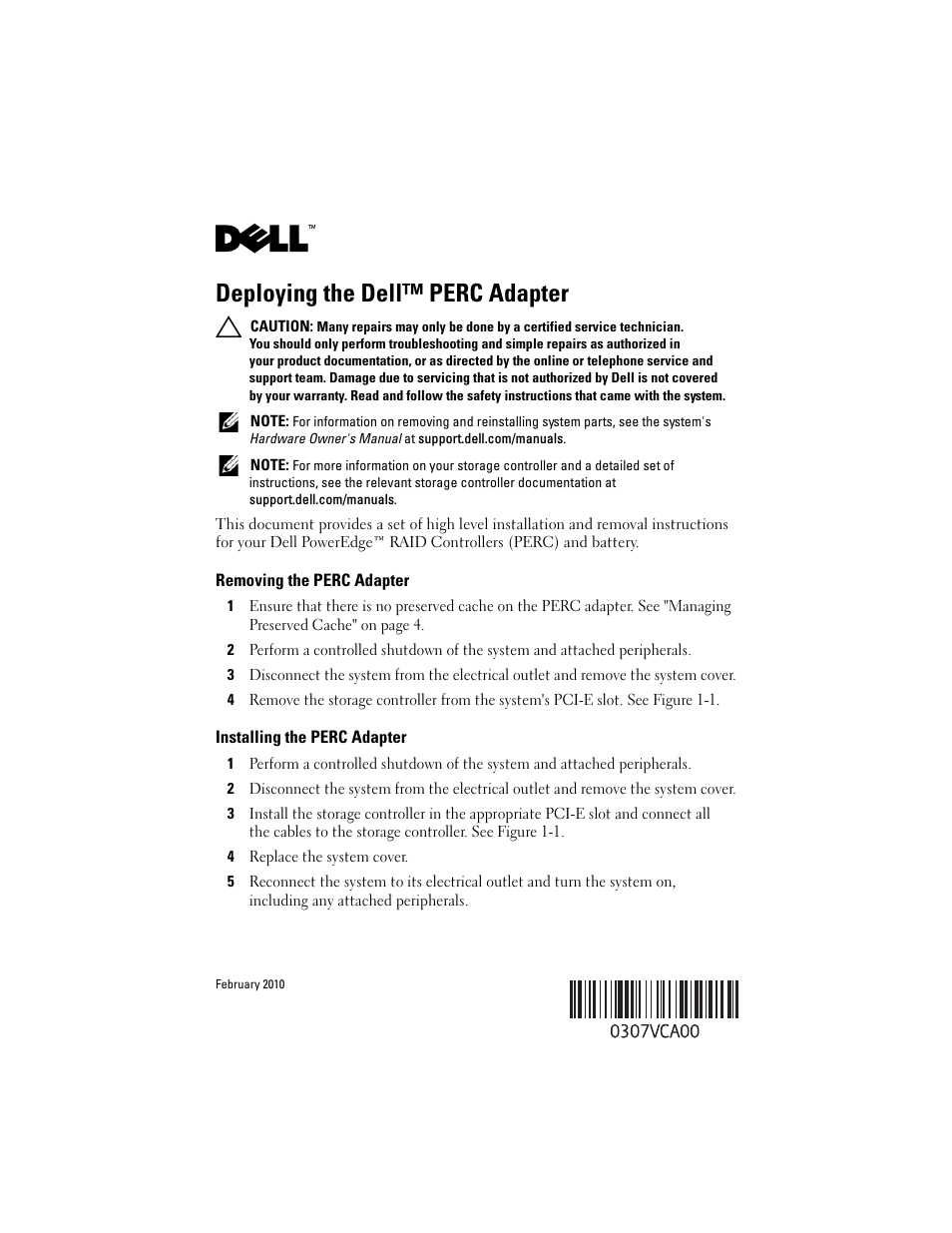 Dell PowerEdge RAID Controller H800 User Manual | 56 pages