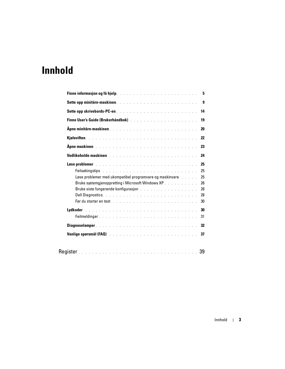 Innhold, Register | Dell Precision 370 User Manual | Page 123 / 326