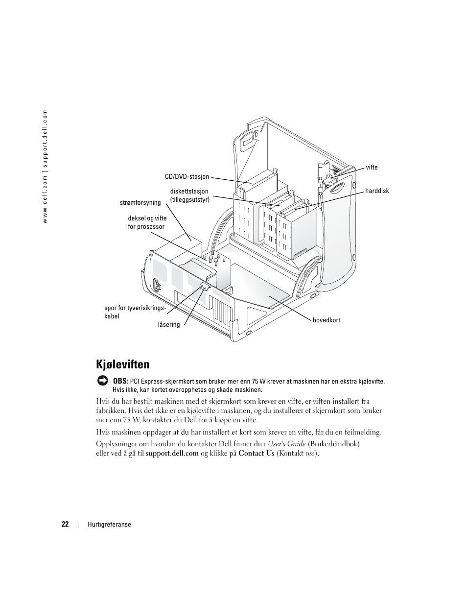 Kjøleviften | Dell Precision 370 User Manual | Page 142 / 326