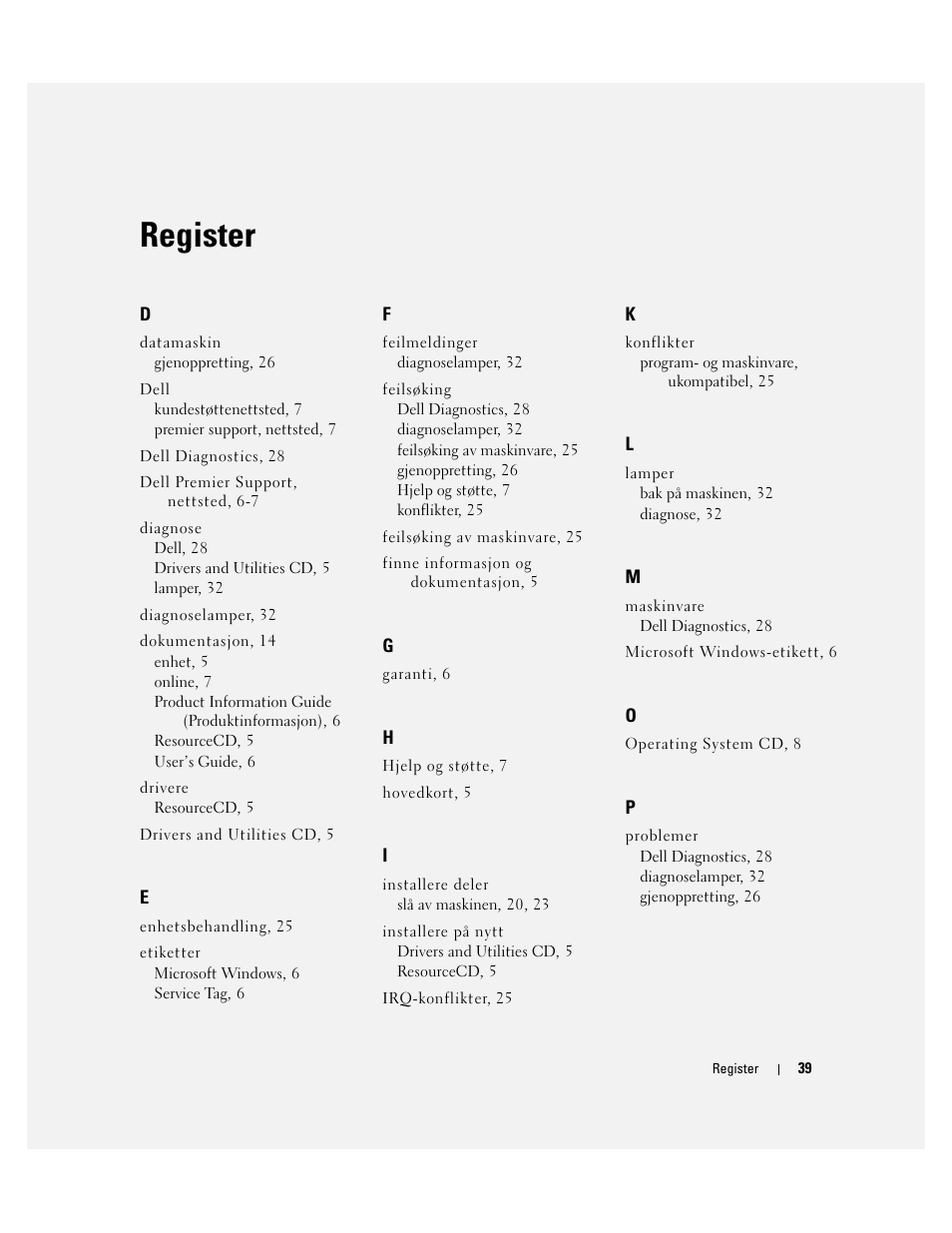 Register | Dell Precision 370 User Manual | Page 159 / 326