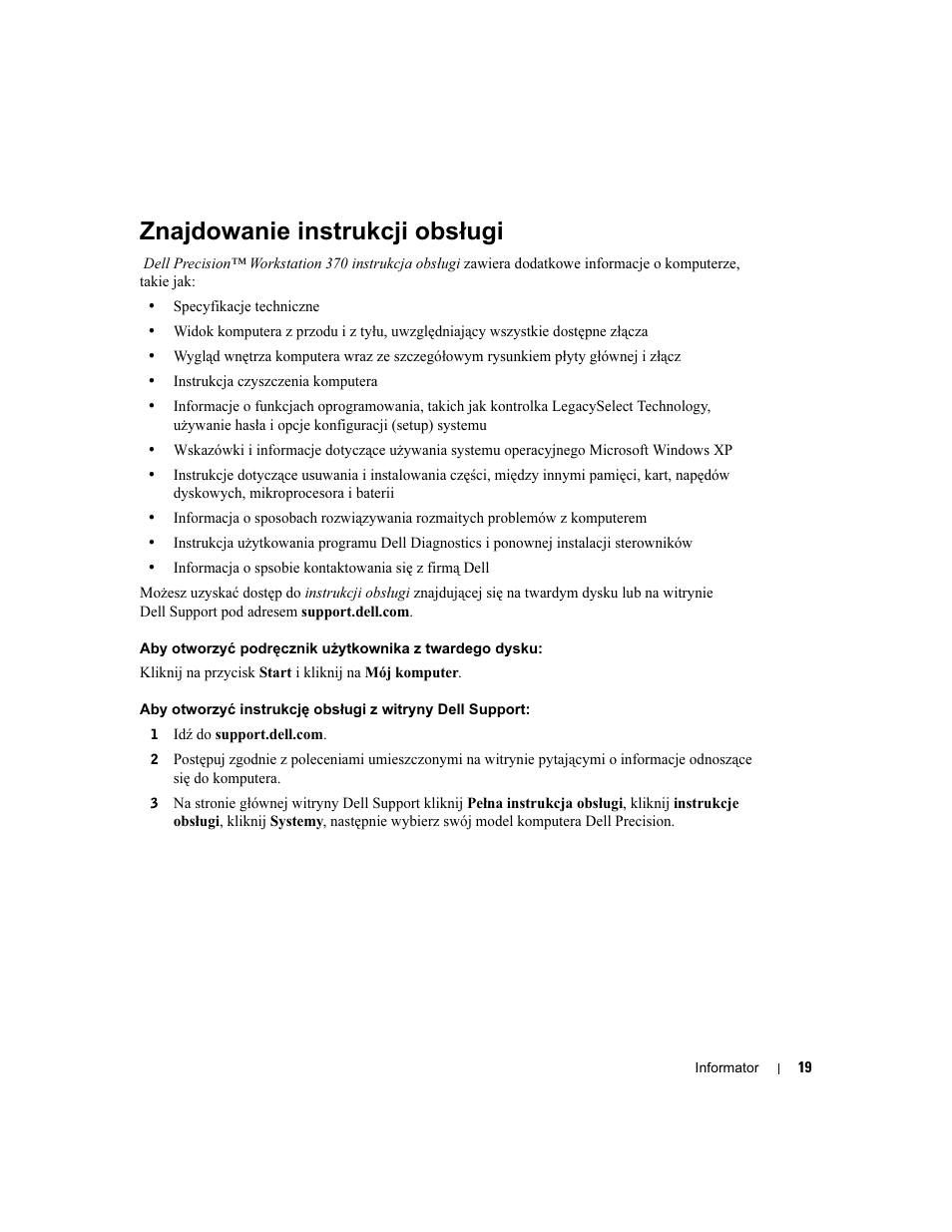 Znajdowanie instrukcji obsługi | Dell Precision 370 User Manual | Page 179 / 326