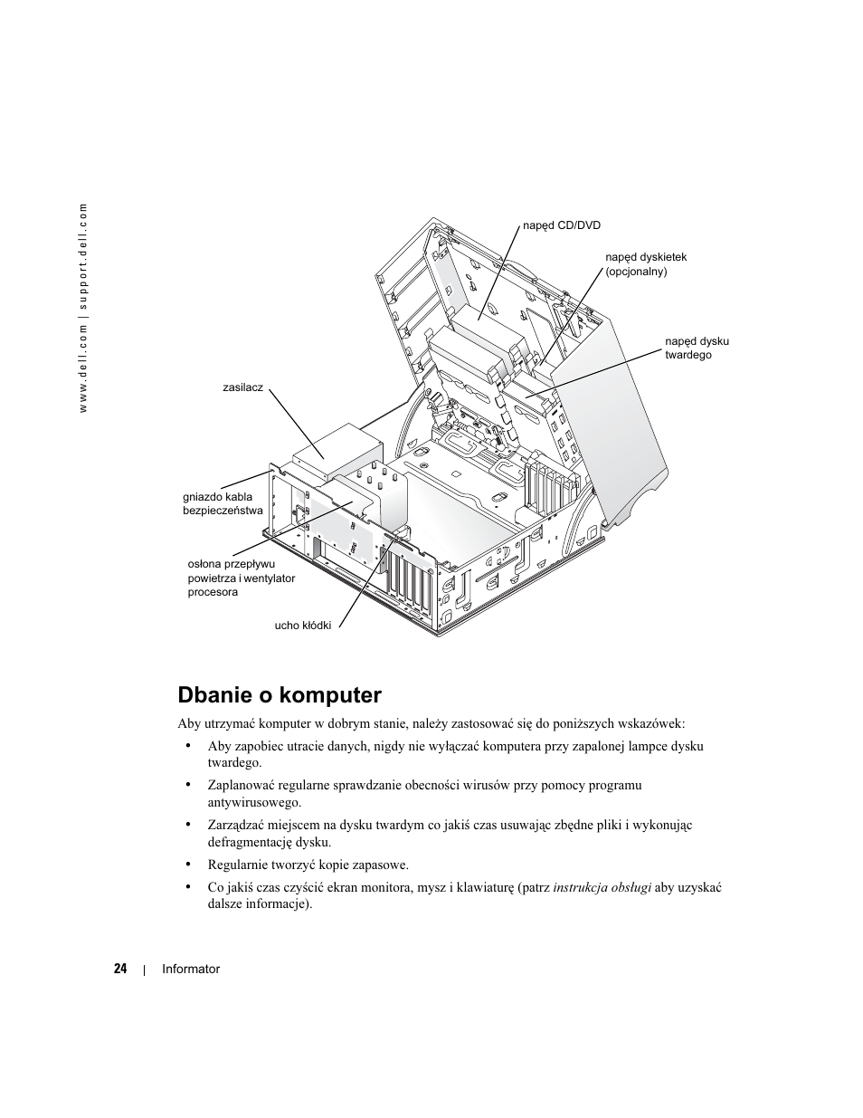 Dbanie o komputer | Dell Precision 370 User Manual | Page 184 / 326