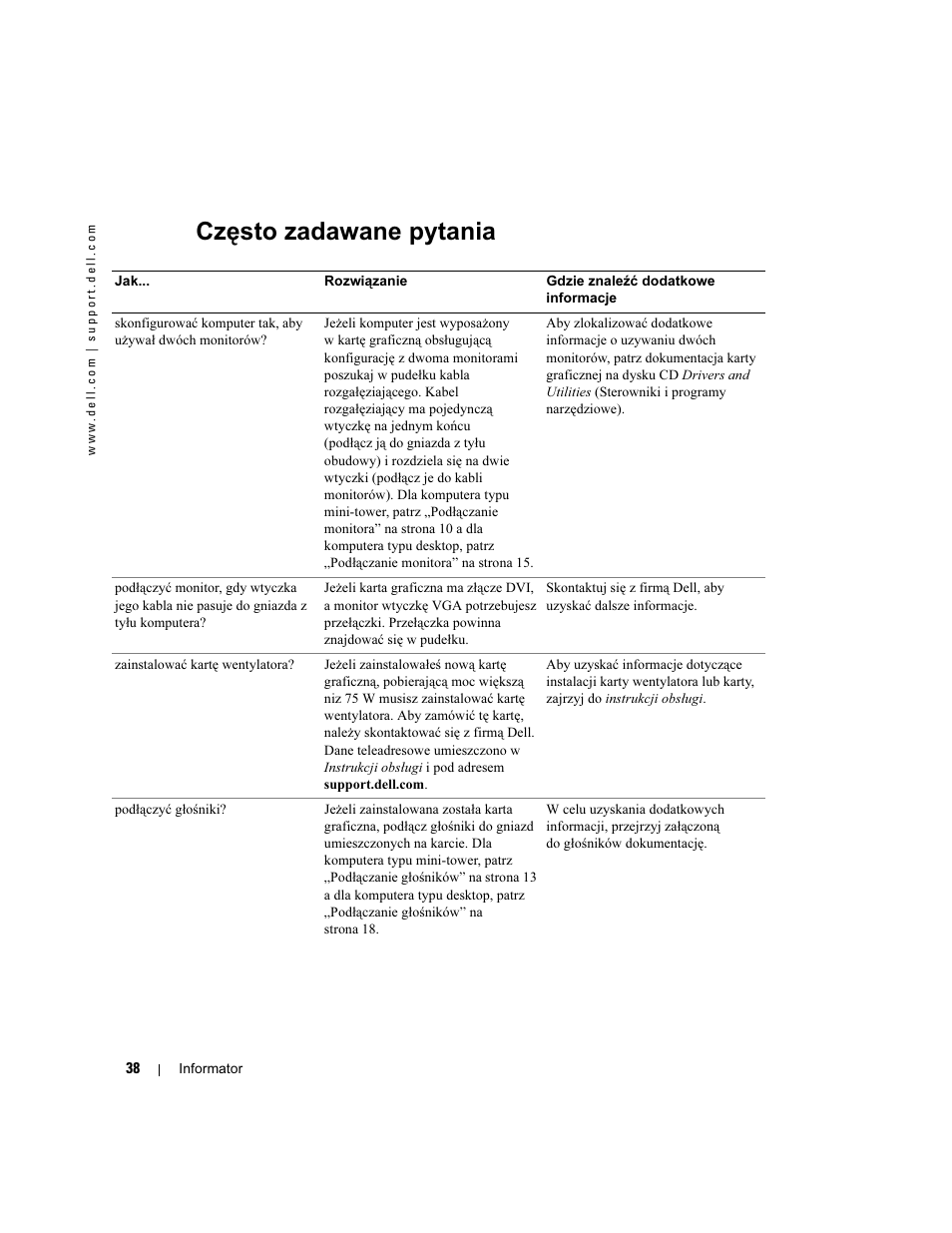 Często zadawane pytania | Dell Precision 370 User Manual | Page 198 / 326