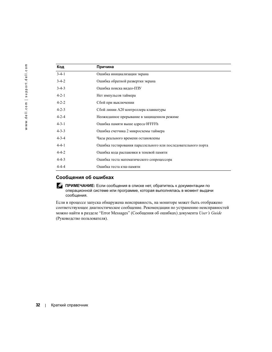 Сообщения об ошибках | Dell Precision 370 User Manual | Page 234 / 326