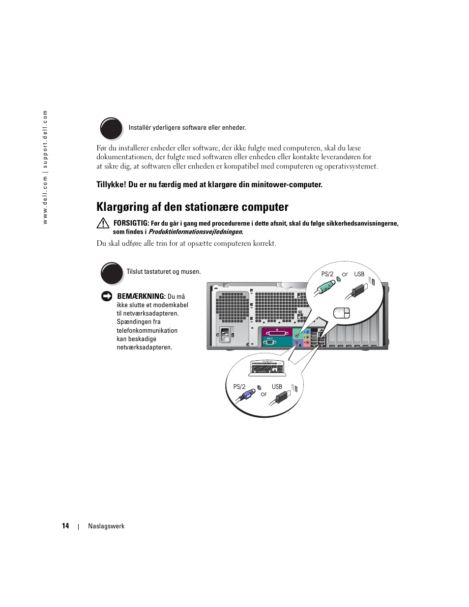 Klargøring af den stationære computer | Dell Precision 370 User Manual | Page 54 / 326