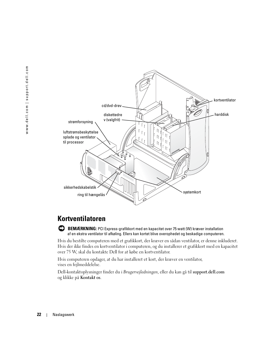 Kortventilatoren | Dell Precision 370 User Manual | Page 62 / 326