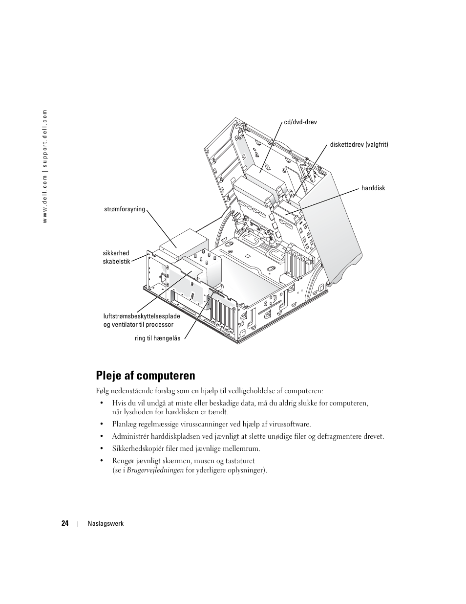 Pleje af computeren | Dell Precision 370 User Manual | Page 64 / 326