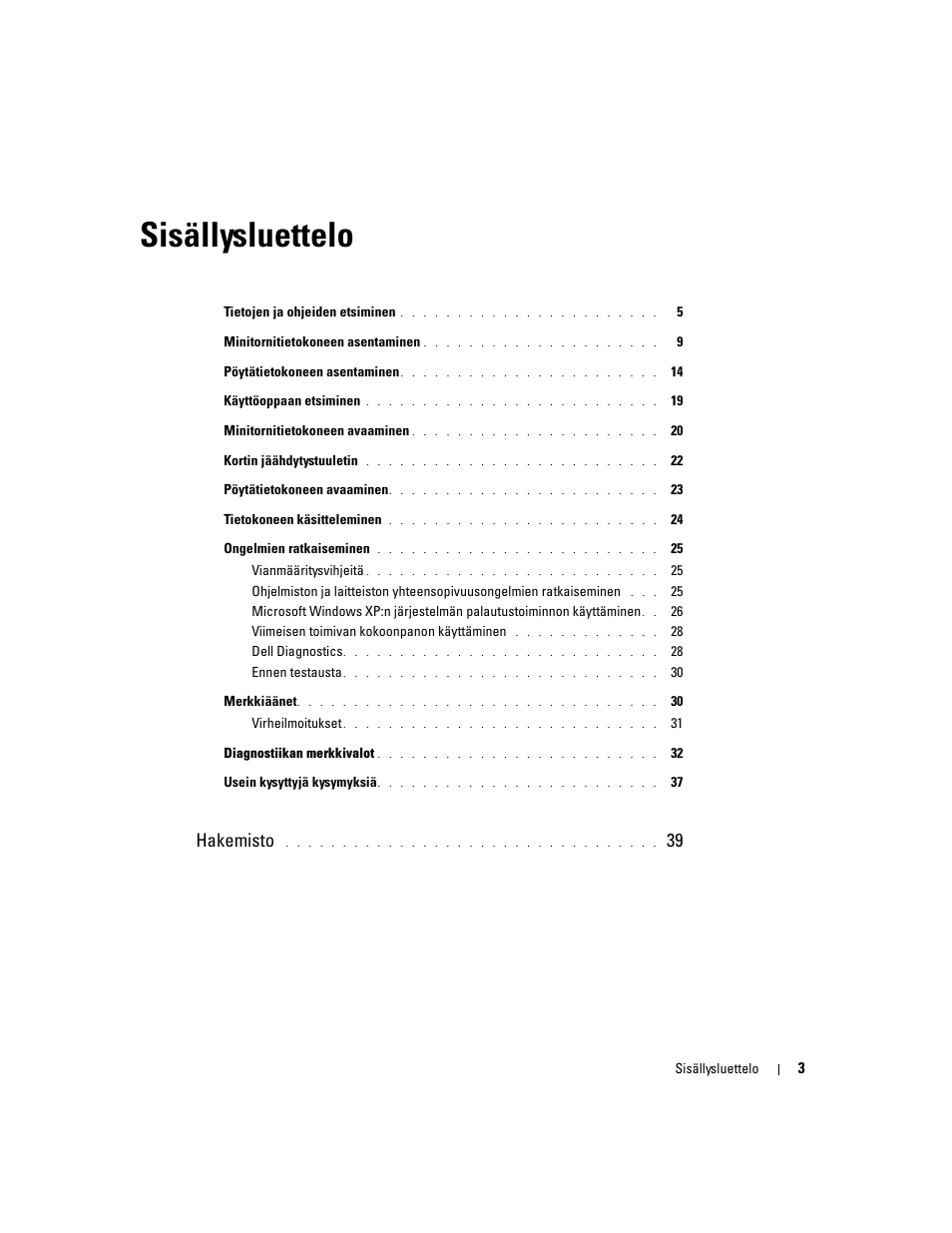 Sisällysluettelo, Hakemisto | Dell Precision 370 User Manual | Page 83 / 326