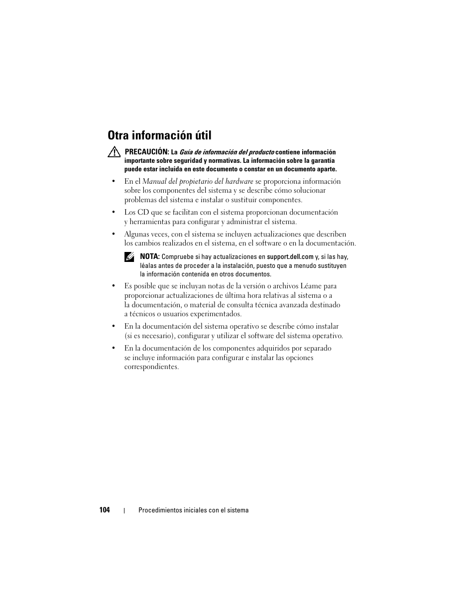 Otra información útil | Dell PowerEdge T605 User Manual | Page 106 / 128