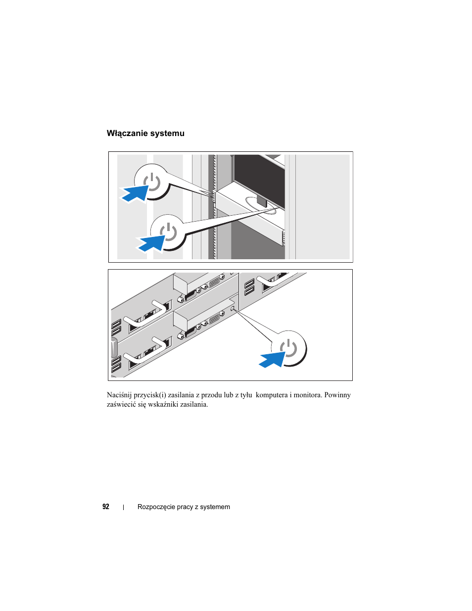 Włączanie systemu | Dell PowerEdge C6100 User Manual | Page 94 / 148