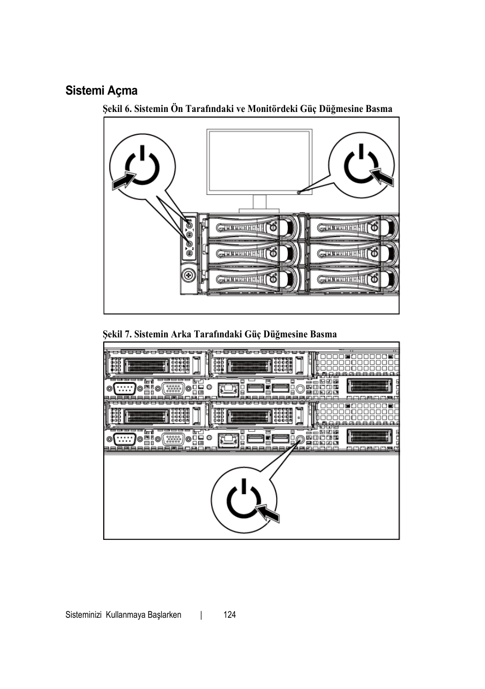 Sistemi açma | Dell PowerEdge C6145 User Manual | Page 126 / 148
