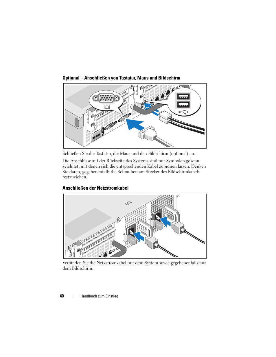 Anschließen der netzstromkabel | Dell PowerVault NX3000 User Manual | Page 42 / 124