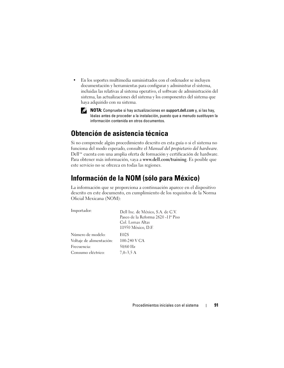 Obtención de asistencia técnica, Información de la nom (sólo para méxico) | Dell PowerVault NX3000 User Manual | Page 93 / 124