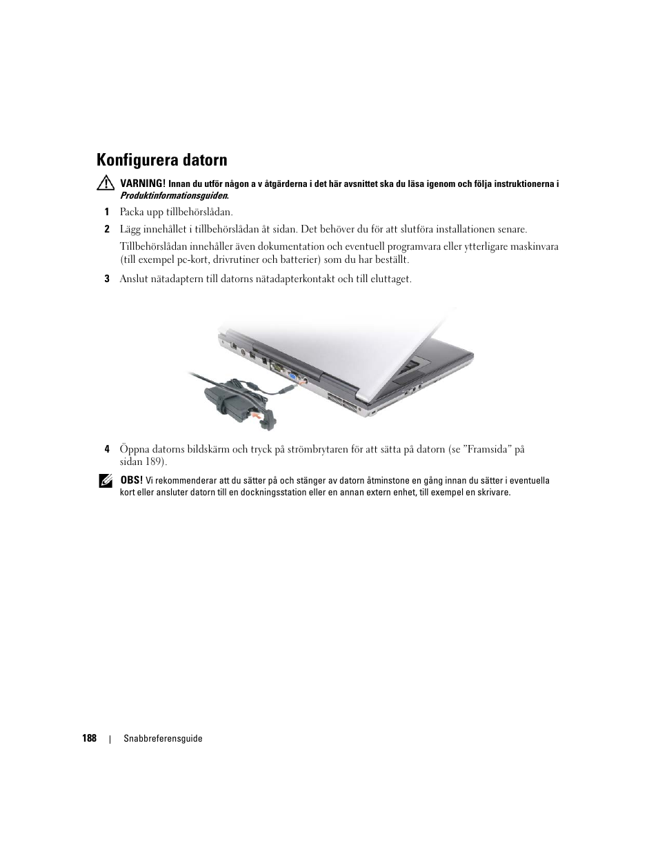 Konfigurera datorn | Dell Latitude D531 User Manual | Page 188 / 224