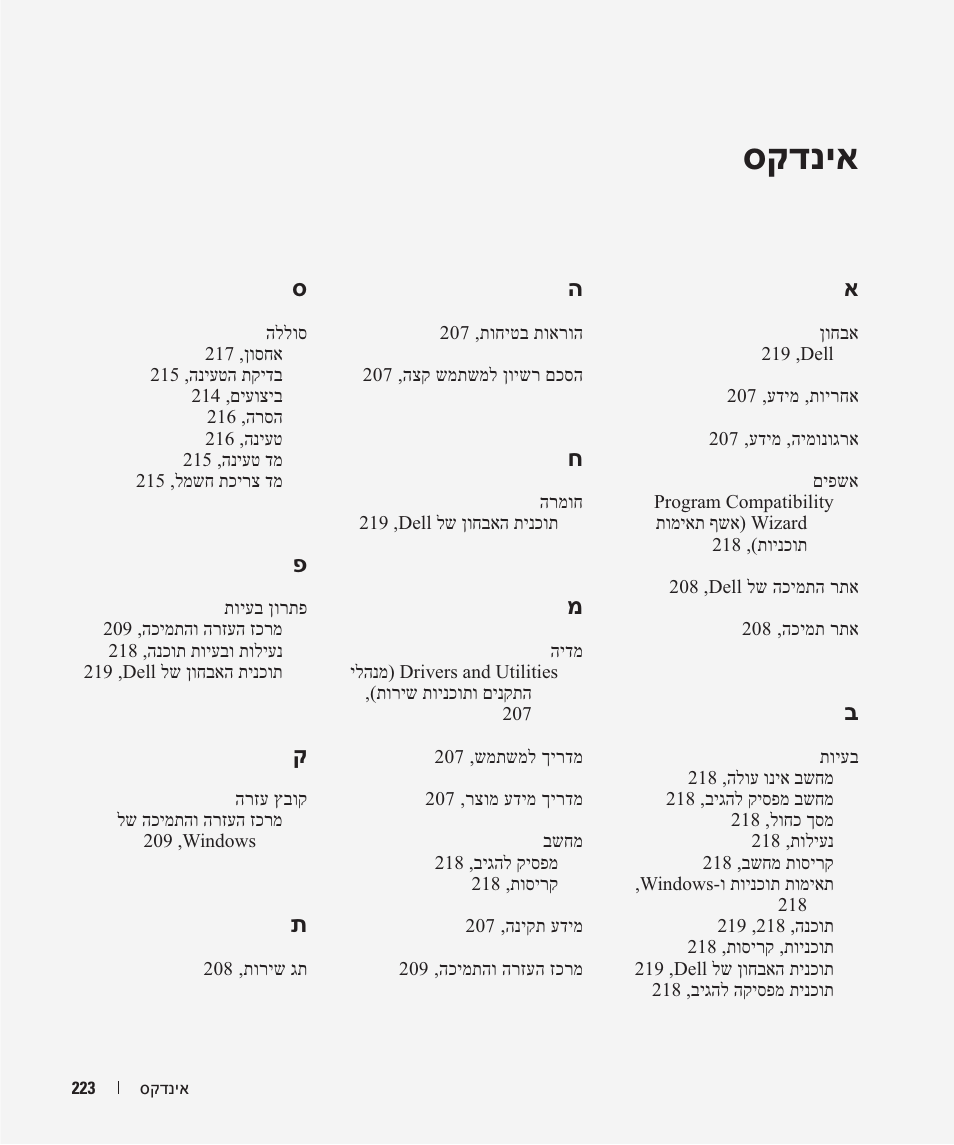 סקדניא | Dell Latitude D531 User Manual | Page 204 / 224