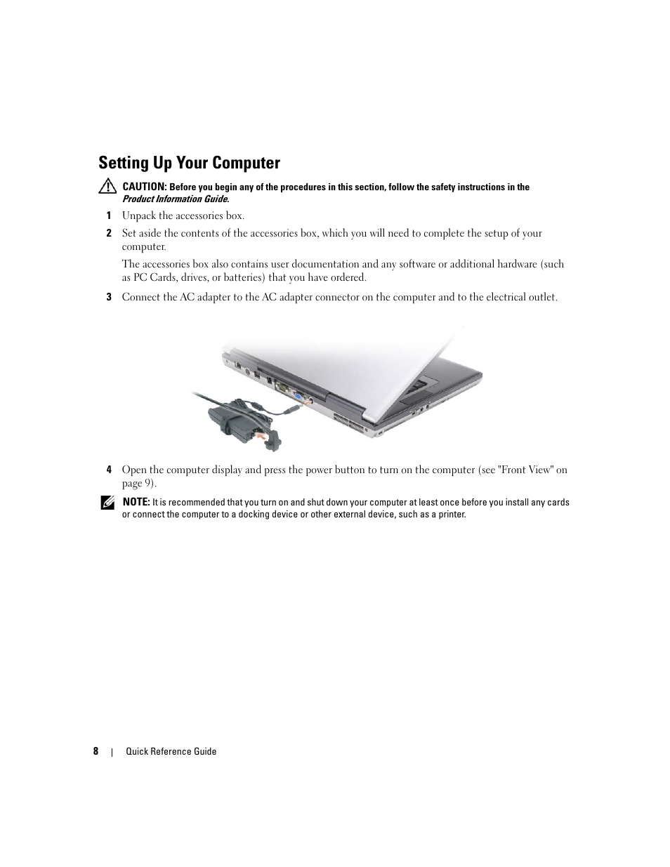 Setting up your computer | Dell Latitude D531 User Manual | Page 8 / 224