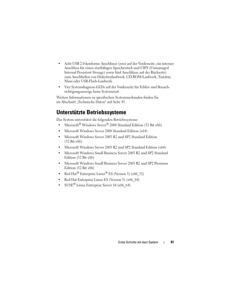 Unterstützte betriebssysteme | Dell PowerEdge T100 User Manual | Page 43 / 110