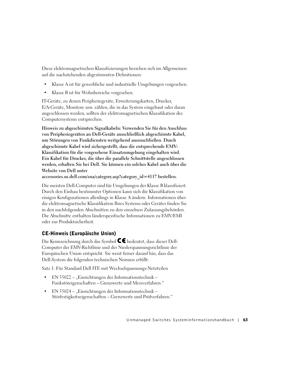 Ce-hinweis (europäische union) | Dell PowerConnect 2124 User Manual | Page 65 / 146