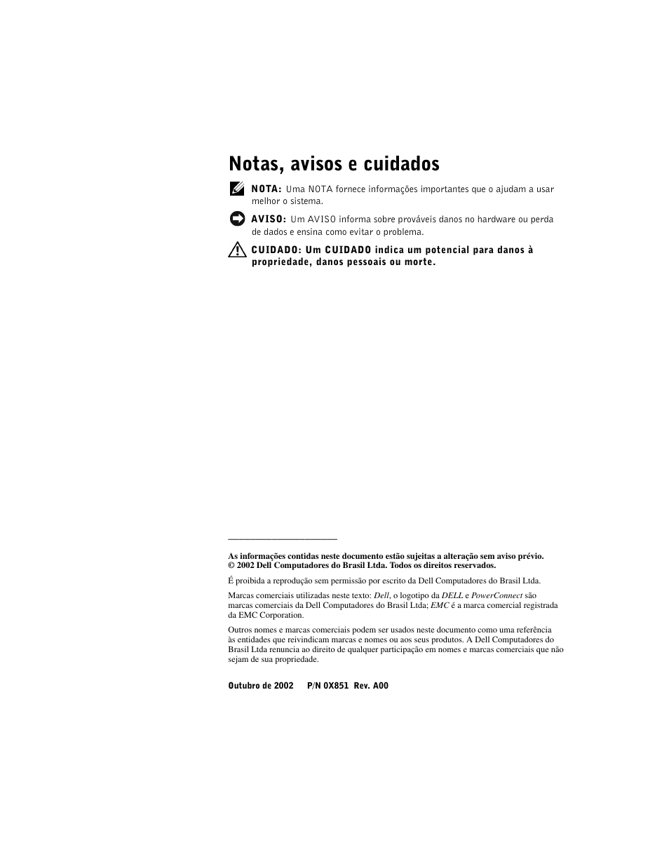 Notas, avisos e cuidados | Dell PowerConnect 2124 User Manual | Page 86 / 146