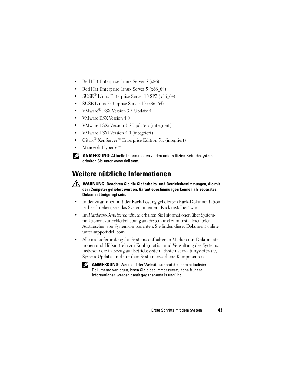 Weitere nützliche informationen | Dell PowerEdge T710 User Manual | Page 45 / 122