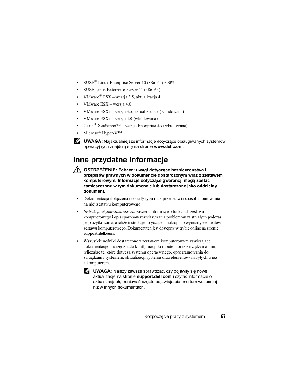 Inne przydatne informacje | Dell PowerEdge T710 User Manual | Page 69 / 122