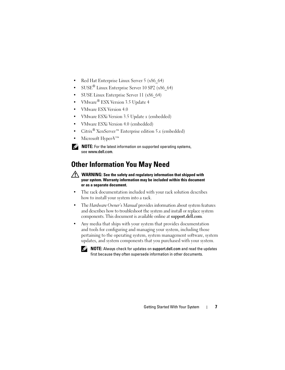 Other information you may need | Dell PowerEdge T710 User Manual | Page 9 / 122