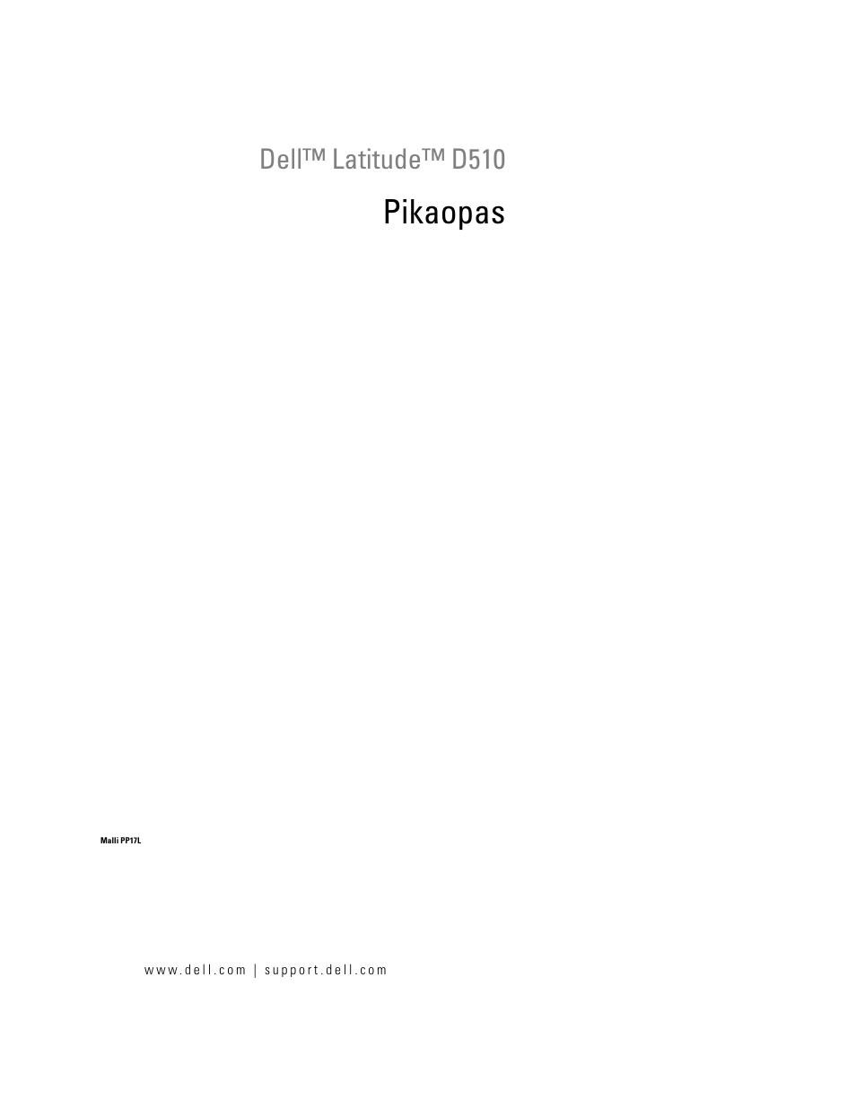 Pikaopas, Dell™ latitude™ d510 | Dell Latitude D510 User Manual | Page 53 / 234