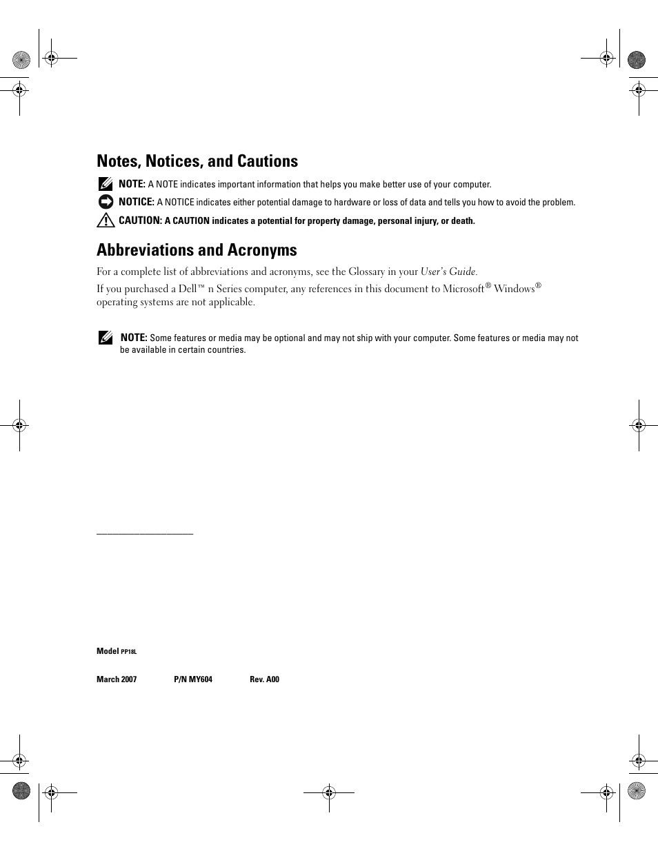 Abbreviations and acronyms | Dell Latitude D630c User Manual | Page 2 / 168