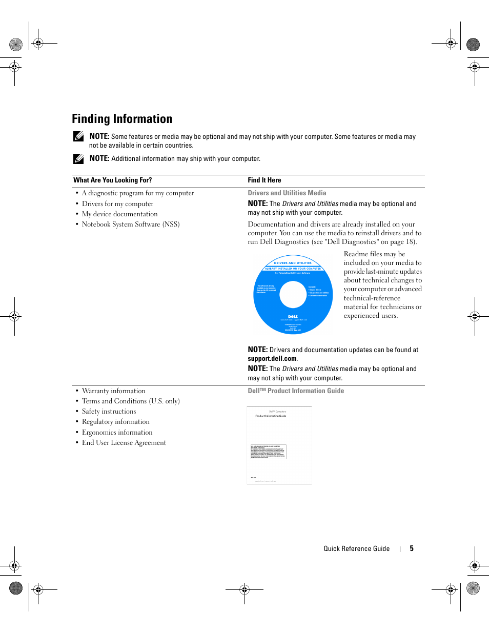 Finding information | Dell Latitude D630c User Manual | Page 5 / 168