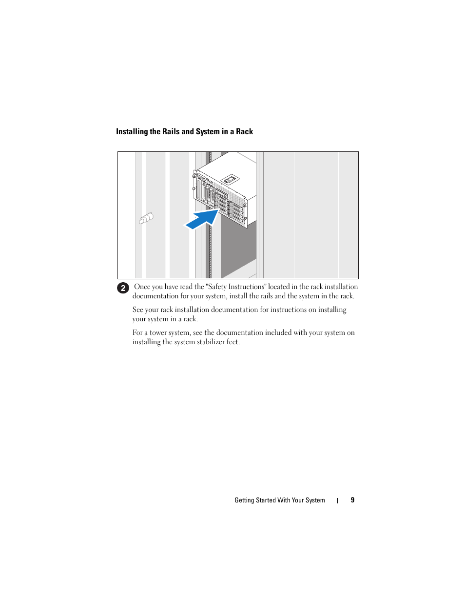 Installing the rails and system in a rack | Dell PowerVault DP600 User Manual | Page 11 / 180