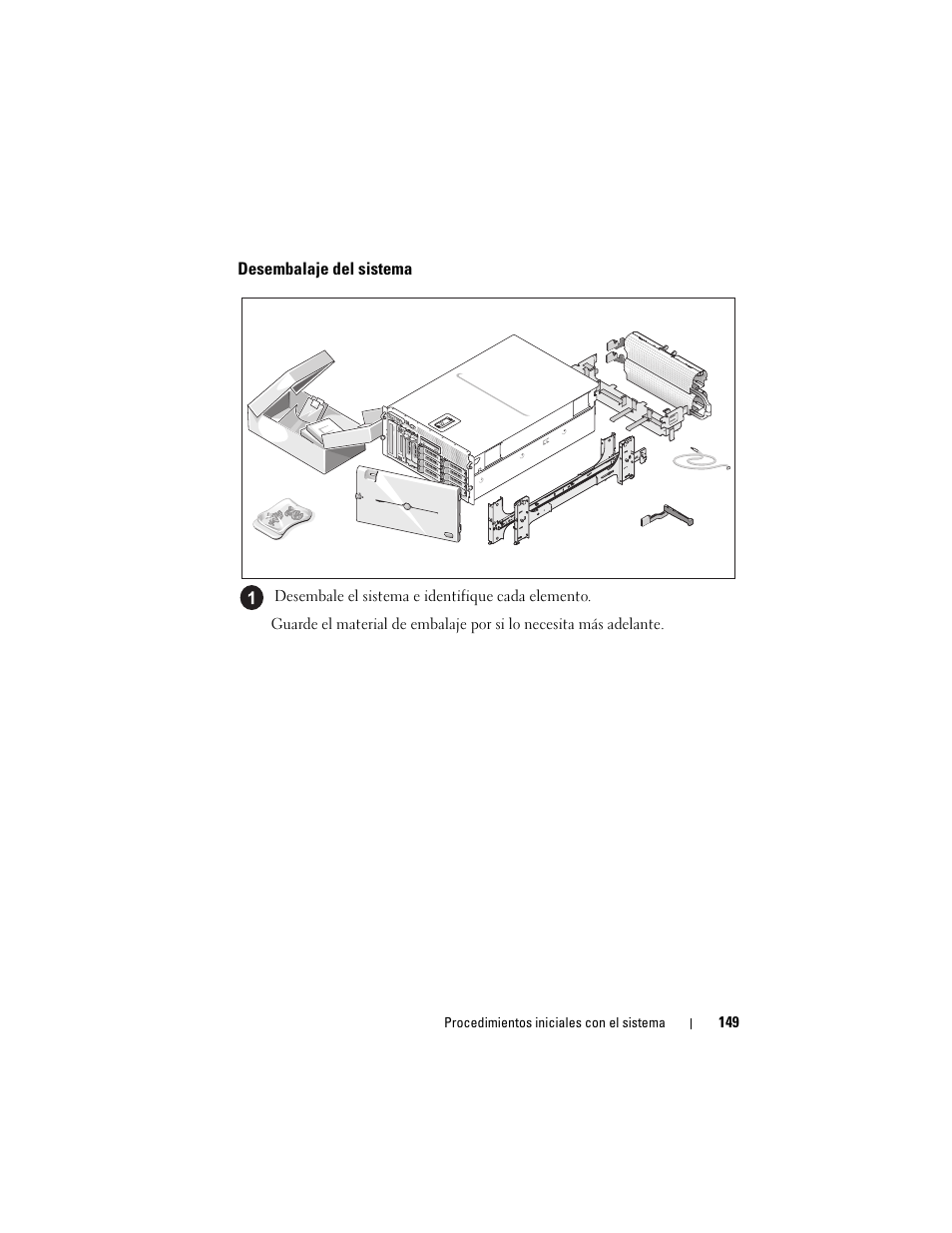 Desembalaje del sistema | Dell PowerVault DP600 User Manual | Page 151 / 180