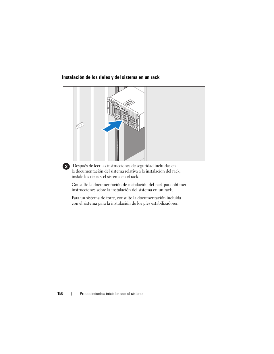 Instalación de los rieles y del sistema en un rack | Dell PowerVault DP600 User Manual | Page 152 / 180