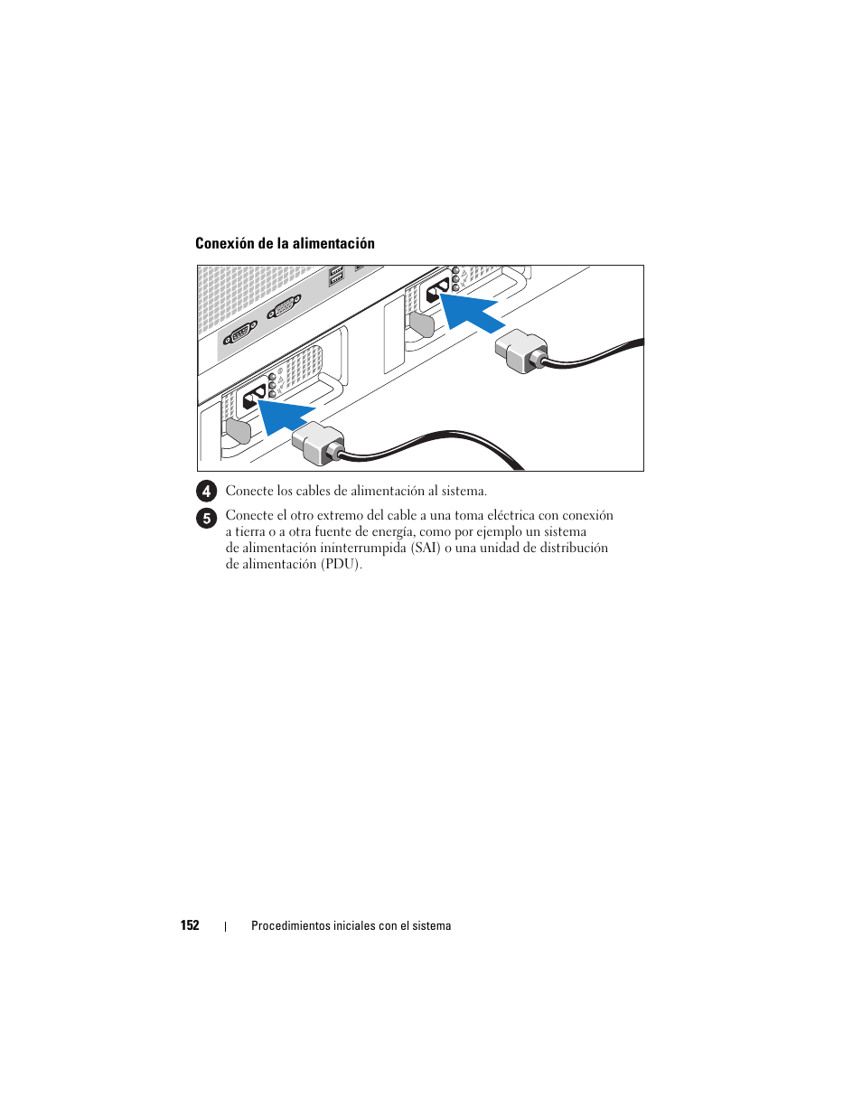 Conexión de la alimentación | Dell PowerVault DP600 User Manual | Page 154 / 180