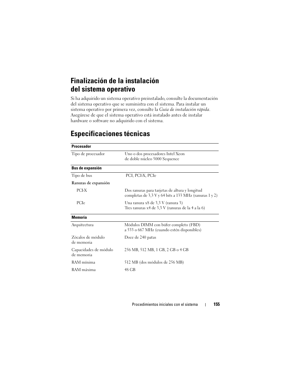 Especificaciones técnicas | Dell PowerVault DP600 User Manual | Page 157 / 180