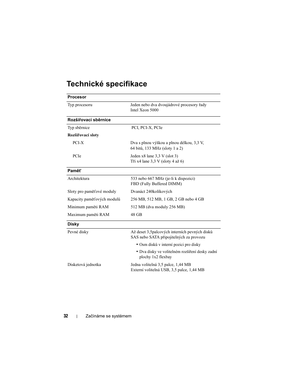 Technické specifikace | Dell PowerVault DP600 User Manual | Page 34 / 180