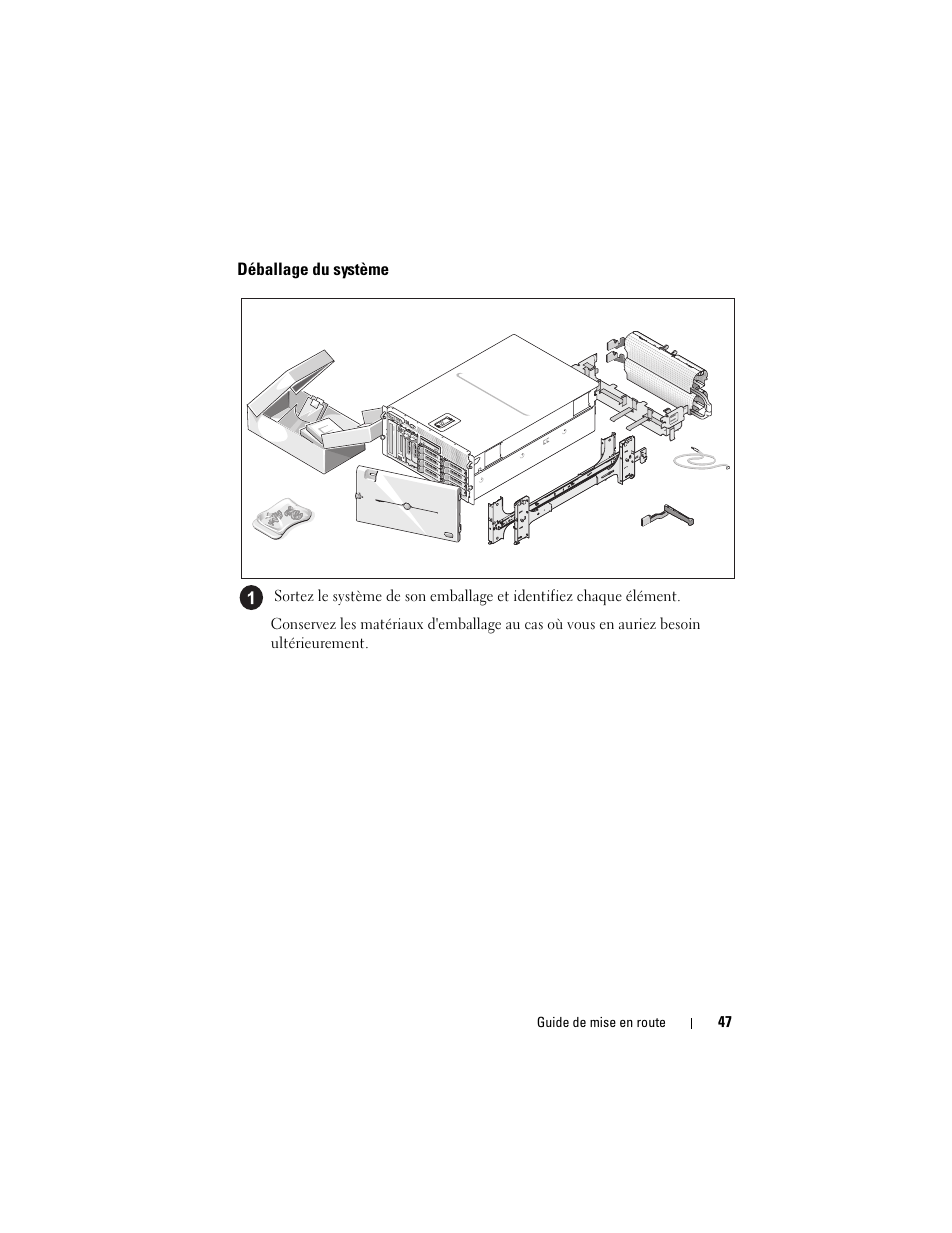 Déballage du système | Dell PowerVault DP600 User Manual | Page 49 / 180