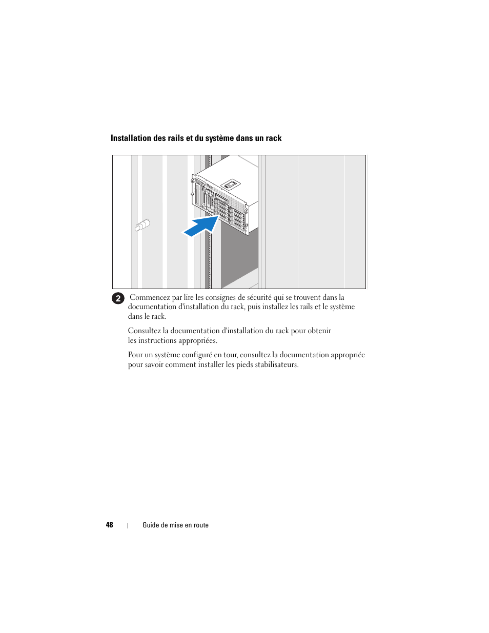 Installation des rails et du système dans un rack | Dell PowerVault DP600 User Manual | Page 50 / 180