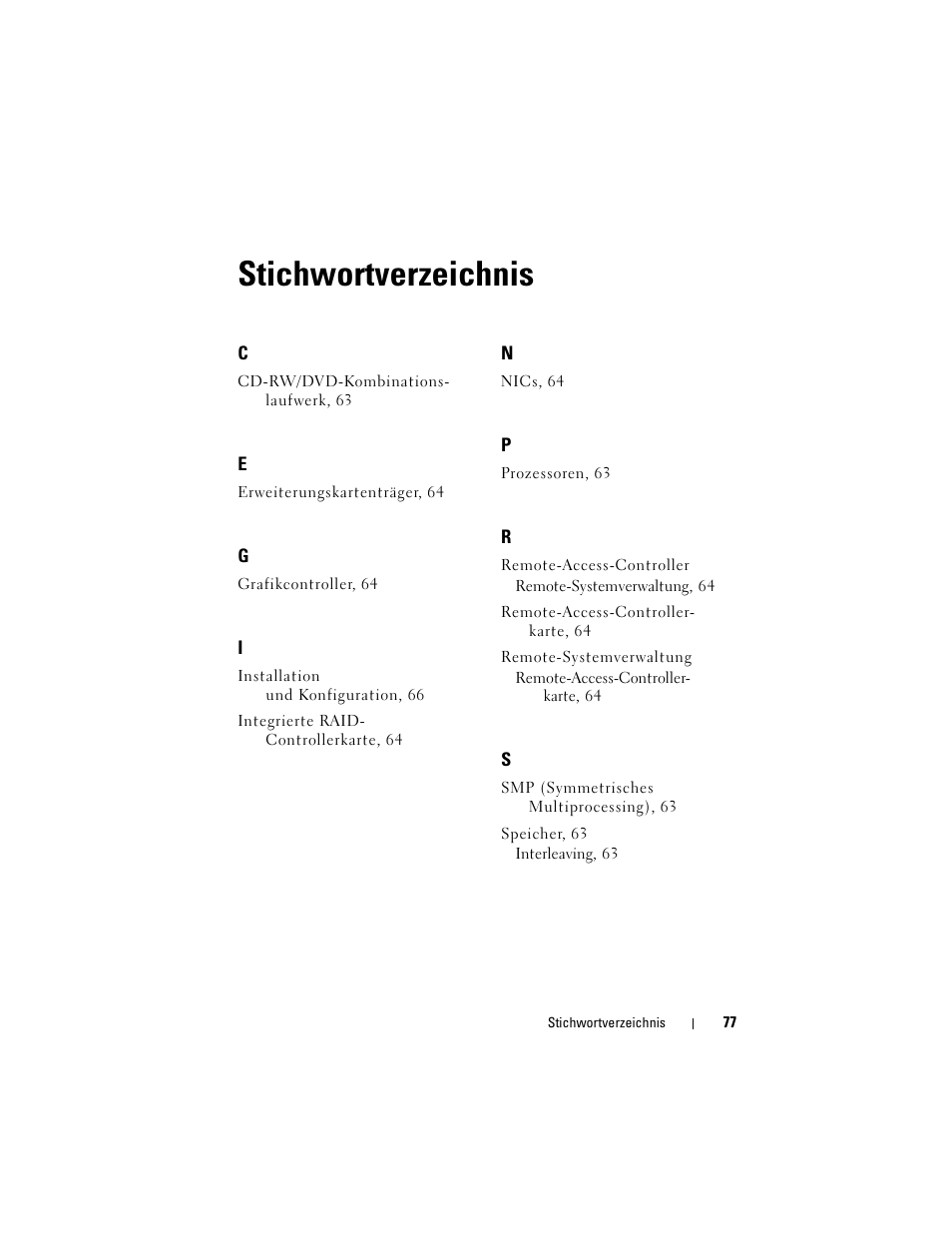 Stichwortverzeichnis | Dell PowerVault DP600 User Manual | Page 79 / 180
